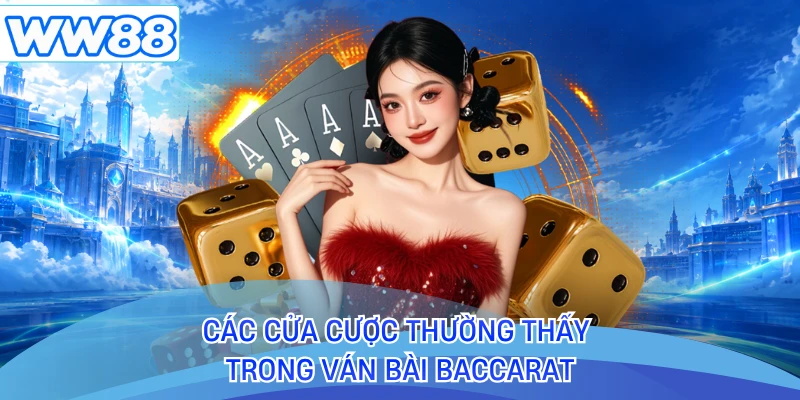 Các cửa cược thường thấy trong ván bài Baccarat